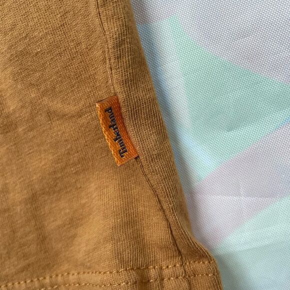 Timberland Men’s Tan & White Long Sleeve T Shirt Size Medium New with defect - Picture 9 of 13